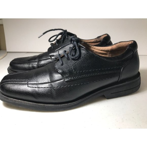 Dexter Black Leather Lace Up Men’s Dress Shoes Size 9 with Square Toe - Picture 2 of 12